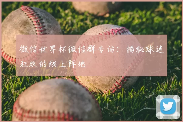 微信世界杯微信群专访:揭秘球迷狂欢的线上阵地
